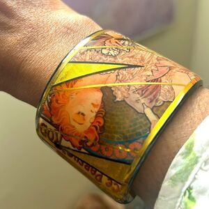 JOHN CRUTCHFIELD SIGNED 2012 METALLIC ART CHUNKY CUFF BRACELET